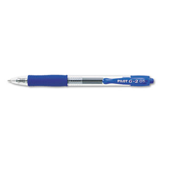 Pilot&#174; G2 Premium Retractable Gel Ink Pen, Refillable, Blue Ink, .5mm, DZ