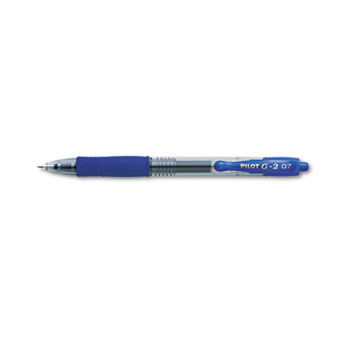 Pilot&#174; G2 Premium Retractable Gel Ink Pen, Refillable, Blue Ink, .7mm, DZ