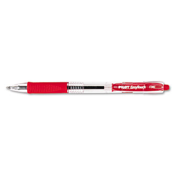 Pilot&#174; EasyTouch Retractable Ball Point Pen, Red Ink, .7mm, Dozen