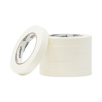 Universal Removable General-Purpose Masking Tape, 3&quot; Core, 18 mm x 54.8 m, Beige, 6/Pack