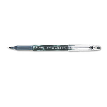Pilot&#174; P-500 Precise Gel Ink Roller Ball Stick Pen, Black Ink, .5mm, Dozen
