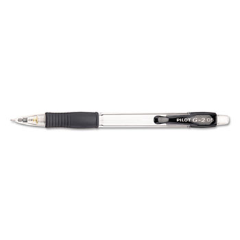 Pilot&#174; G-2 Mechanical Pencil, .5mm, Clear w/Black Accents, Dozen