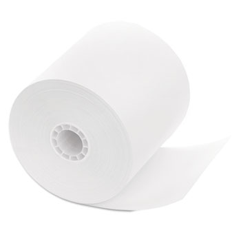 PM Company&#174; Single Ply Cash Register/POS Rolls, 3 1/4&quot; x 240 ft., White, 5/Pack