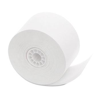 PM Company&#174; Single Ply Cash Register/POS Rolls, 1 3/4&quot; x 150 ft., White, 10/Pack