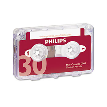 Philips&#174; Audio &amp; Dictation Mini Cassette, 30 Minutes (15 x 2), 10/Pack
