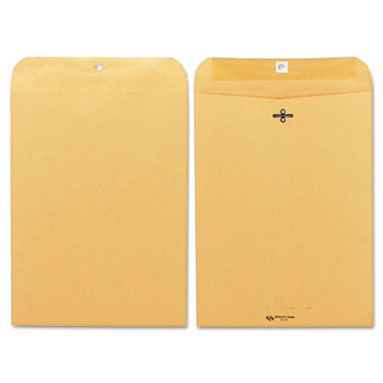 Quality Park™ Clasp Envelope, 9 x 12, 28lb, Brown Kraft, 100/Box