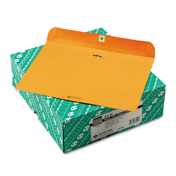 Quality Park™ Redi-File Clasp Envelope, Contemporary, 12 x 9, Brown Kraft, 100/Box