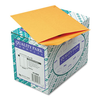 Quality Park™ Catalog Mailing Envelopes, 9 x 12, Gummed, Heavy 28 lb. Kraft Paper, 250/BX