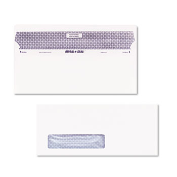 Quality Park™ Reveal-N-Seal Window Envelope, Contemporary, #10, White, 500/Box