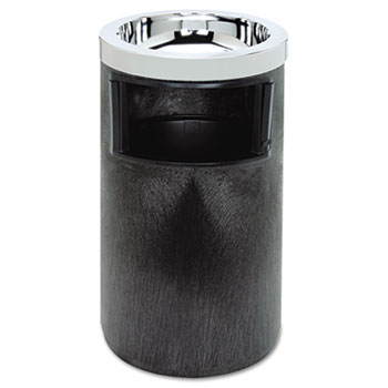 Rubbermaid&#174; Commercial Smoking Urn w/Ashtray and Metal Liner, 19.5H x 12.5 dia, Black