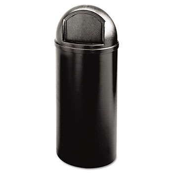 Rubbermaid&#174; Commercial Marshal Classic Container, Round, Polyethylene, 15gal, Black