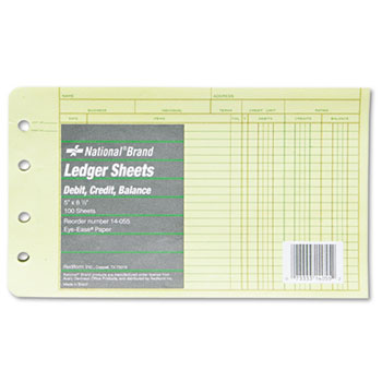 National&#174; Four-Ring Binder Refill Sheets, 5 x 8 1/2, 100/Pack