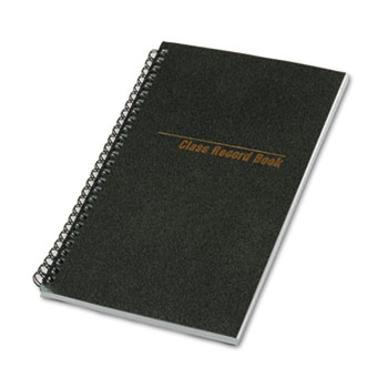 National Class Record Book, 6-Day/6-Week Format, 9-1/2 x 5-3/4, Black, 120 Pages