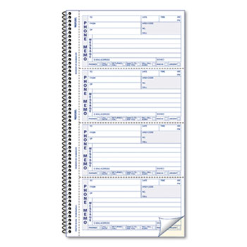 Rediform Telephone Message Book, 2 3/4 x 5, Two-Part Carbonless, 400 Sets