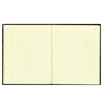National&#174; Texthide Record Book, Black/Burgundy, 150 Green Pages, 10 3/8 x 8 3/8