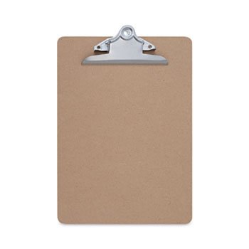 Universal Hardboard Clipboard, 1.25&quot; Clip Capacity, Holds 8.5 x 11 Sheets, Brown, 3/Pack