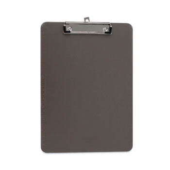 Universal Plastic Clipboard with Low Profile Clip, 0.5&quot; Clip Capacity, Holds 8.5 x 11 Sheets, Translucent Black