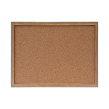 Universal Cork Board with Oak Style Frame, 24 x 18, Natural, Oak-Finished Frame