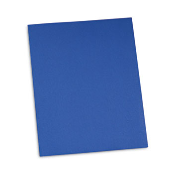 Universal Two-Pocket Portfolio, Embossed Leather Grain Paper, 11 x 8.5, Light Blue, 25/Box