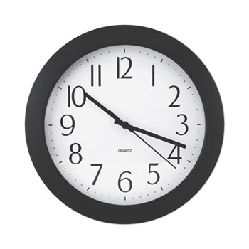 Universal Whisper Quiet Clock, 12&quot; Overall Diameter, Black Case, 1 AA (sold separately)
