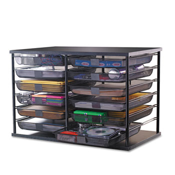 Rubbermaid&#174; 12-Compartment Organizer with Mesh Drawers, 23 4/5&quot; x 15 9/10&quot; x 15 2/5&quot;, Black