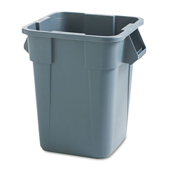 Rubbermaid&#174; Commercial Brute Container, Square, Polyethylene, 40gal, Gray