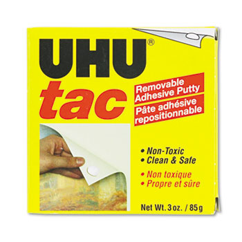 UHU Tac Adhesive Putty, Removable/Reusable, Nontoxic, 3 oz Each