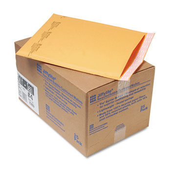 Sealed Air Jiffylite Self-Seal Mailer, Side Seam, #4, 9 1/2&quot; x 14 1/2&quot;, Gold Brown, 25/CT