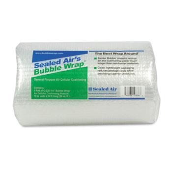 Sealed Air Bubble Wrap Cushioning Material, 3/16&quot; Thick, 12&quot; x 30 ft.