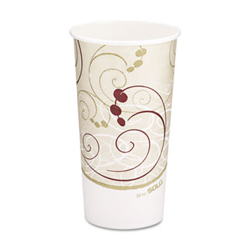 SOLO Cup Company Hot Cups, Symphony Design, 20oz, Beige, 600/Carton