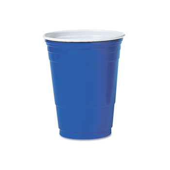 SOLO&#174; Cup Company Plastic Party Cold Cups, 16 oz., Blue, 50/BG, 20 BG/CT