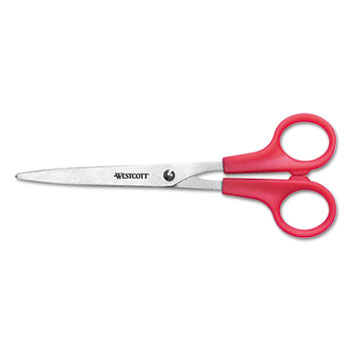 Westcott&#174; Value Line Stainless Steel Shears, 7&quot; Long, Red