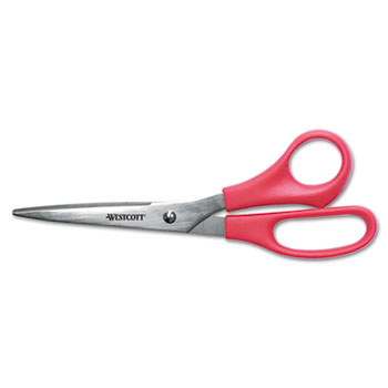 Westcott&#174; Value Line Stainless Steel Shears, 8&quot; Long, Red