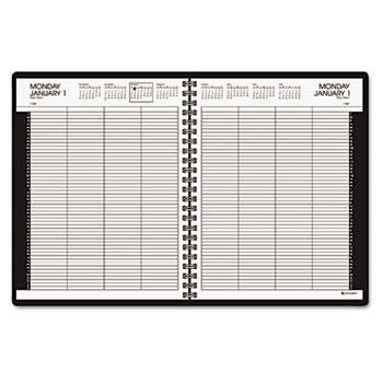 AT-A-GLANCE Eight-Person Group Practice Daily Appointment Book, 8-1/2 x 11, Black