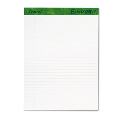 8 1/2 x 11 3/4 40 Sheets/Pad 3 Pack 4/Pack Earthwise by Ampad Recycled Writing Pad 