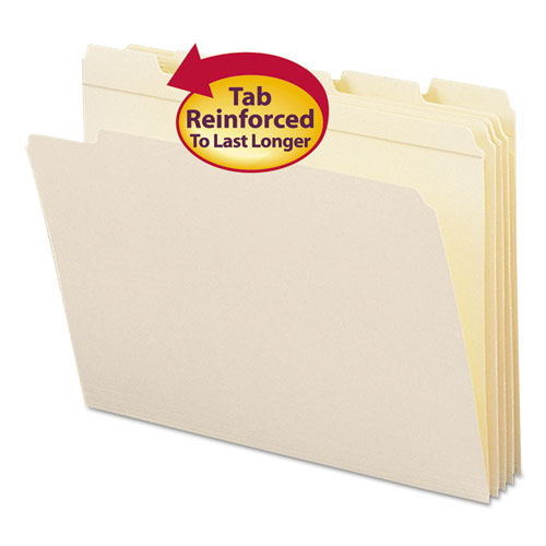 Smead File Folder 1/3 Cut First Position Reinforced Top Tab Letter Manila 100 