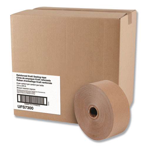 70mm x 450' Kraft Tape Logic® Reinforced Water Activated Tape 10 Rolls/Case 