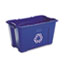 Rubbermaid® Commercial Stacking Recycle Bin, Rectangular, Polyethylene, 18gal, Blue Thumbnail 1