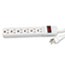 Innovera® Six-Outlet Power Strip, 6 ft Cord, 1.94 x 10.19 x 1.19, Ivory Thumbnail 5