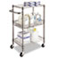 Alera Three-Tier Wire Cart with Basket, 28w x 16d x 39h, Black Anthracite Thumbnail 9