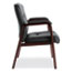 Alera Alera Madaris Series Bonded Leather Guest Chair, Wood Trim Legs, 25.39" x 25.98" x 35.62", Black Seat/Back, Mahogany Base Thumbnail 6