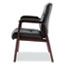 Alera Alera Madaris Series Bonded Leather Guest Chair, Wood Trim Legs, 25.39" x 25.98" x 35.62", Black Seat/Back, Mahogany Base Thumbnail 3