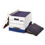 Bankers Box BINDERBOX Storage Box, Locking Lid, White/Blue, 12/Carton Thumbnail 1