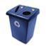 Rubbermaid® Commercial Glutton Recycling Station, Two-Stream, 46 gal, Blue Thumbnail 1