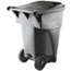 Rubbermaid® Commercial Brute Rollout Heavy-Duty Waste Container, Square, Polyethylene, 95gal, Gray Thumbnail 1
