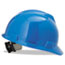 MSA V-Gard Hard Hats, Fas-Trac Ratchet Suspension, Size 6 1/2 - 8, Blue Thumbnail 1