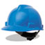 MSA V-Gard Hard Hats, Fas-Trac Ratchet Suspension, Size 6 1/2 - 8, Blue Thumbnail 2