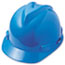 MSA V-Gard Hard Hats, Fas-Trac Ratchet Suspension, Size 6 1/2 - 8, Blue Thumbnail 4