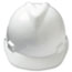 MSA V-Gard Hard Hats, Fas-Trac Ratchet Suspension, Size 6 1/2 - 8, White Thumbnail 4