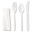GEN Wrapped Cutlery Kit, Fork/Knife/Spoon/Napkin, Mediumweight, Polypropylene Plastic, White, 250/Carton Thumbnail 1